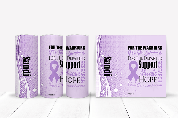 Promote Cancer Awareness Tumblers and Water Bottles - BluSparkle