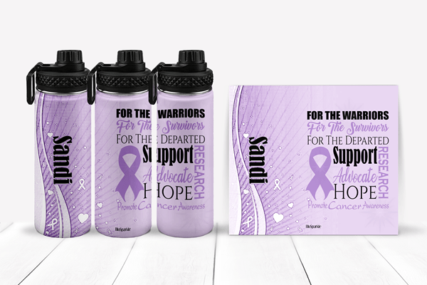 Promote Cancer Awareness Tumblers and Water Bottles - BluSparkle