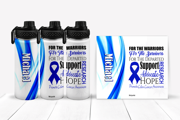 Promote Colon Cancer Awareness Tumblers and Water Bottles - BluSparkle