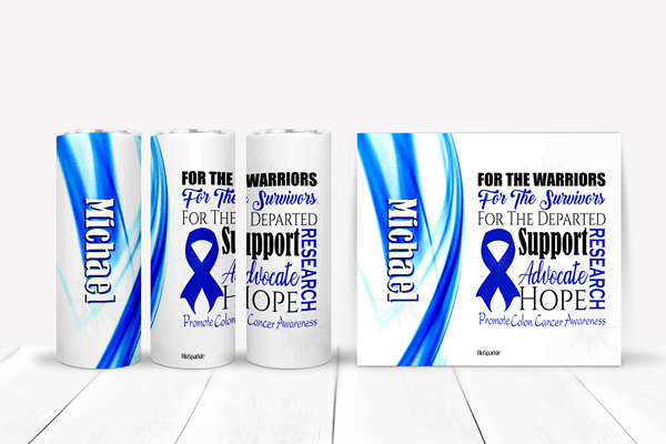 Promote Colon Cancer Awareness Tumblers and Water Bottles - BluSparkle