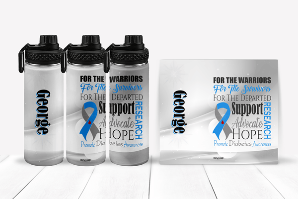 Promote Diabetes Awareness Tumblers and Water Bottles - BluSparkle