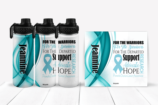 Promote Ovarian Cancer Awareness Tumblers and Water Bottles - BluSparkle