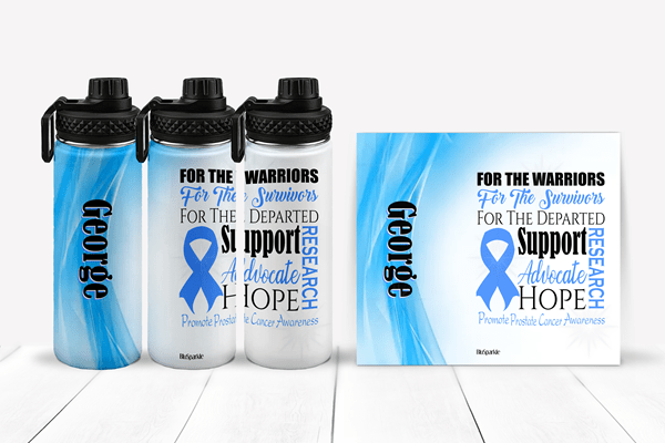 Promote Prostrate Cancer Awareness Tumblers and Water Bottles - BluSparkle