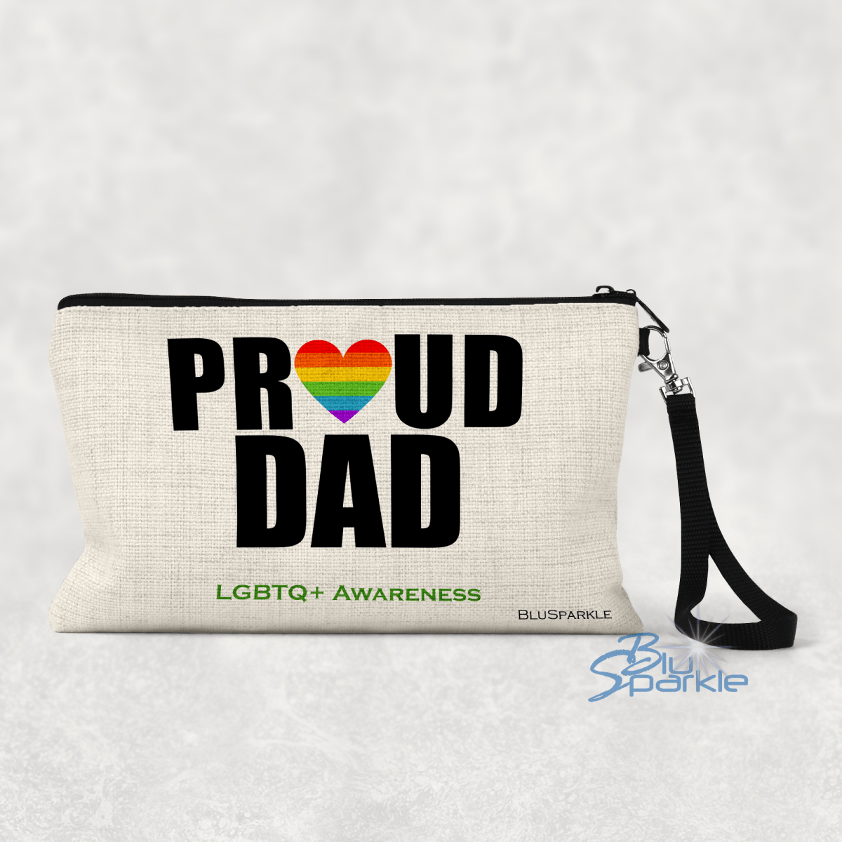 Proud Dad Awareness Canvas Pouch with Strap - BluSparkle