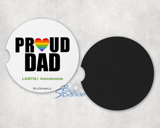 Proud Dad Awareness Car Coaster - BluSparkle