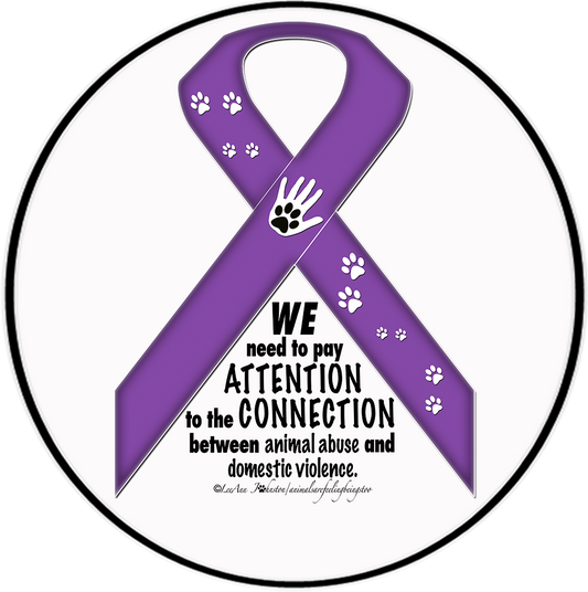 Animal Advocacy Purple Ribbon Magnet