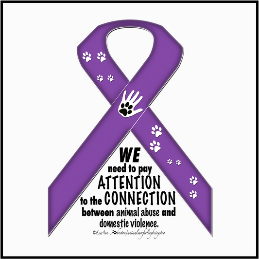Animal Advocacy Purple Ribbon Magnet