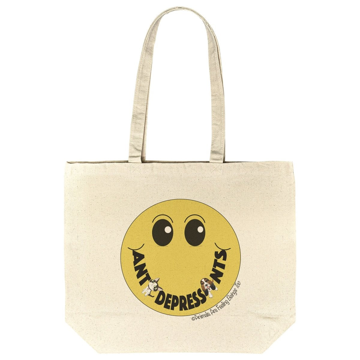 Smiley Face Rounded Canvas Tote Bag - BluSparkle