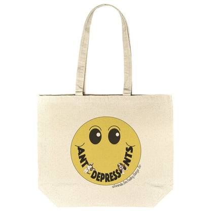 Smiley Face Rounded Canvas Tote Bag - BluSparkle