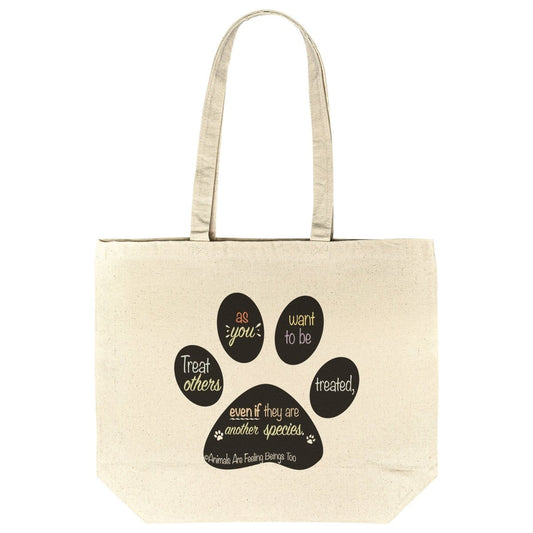 Special Paw Print Rounded Canvas Tote Bag - BluSparkle