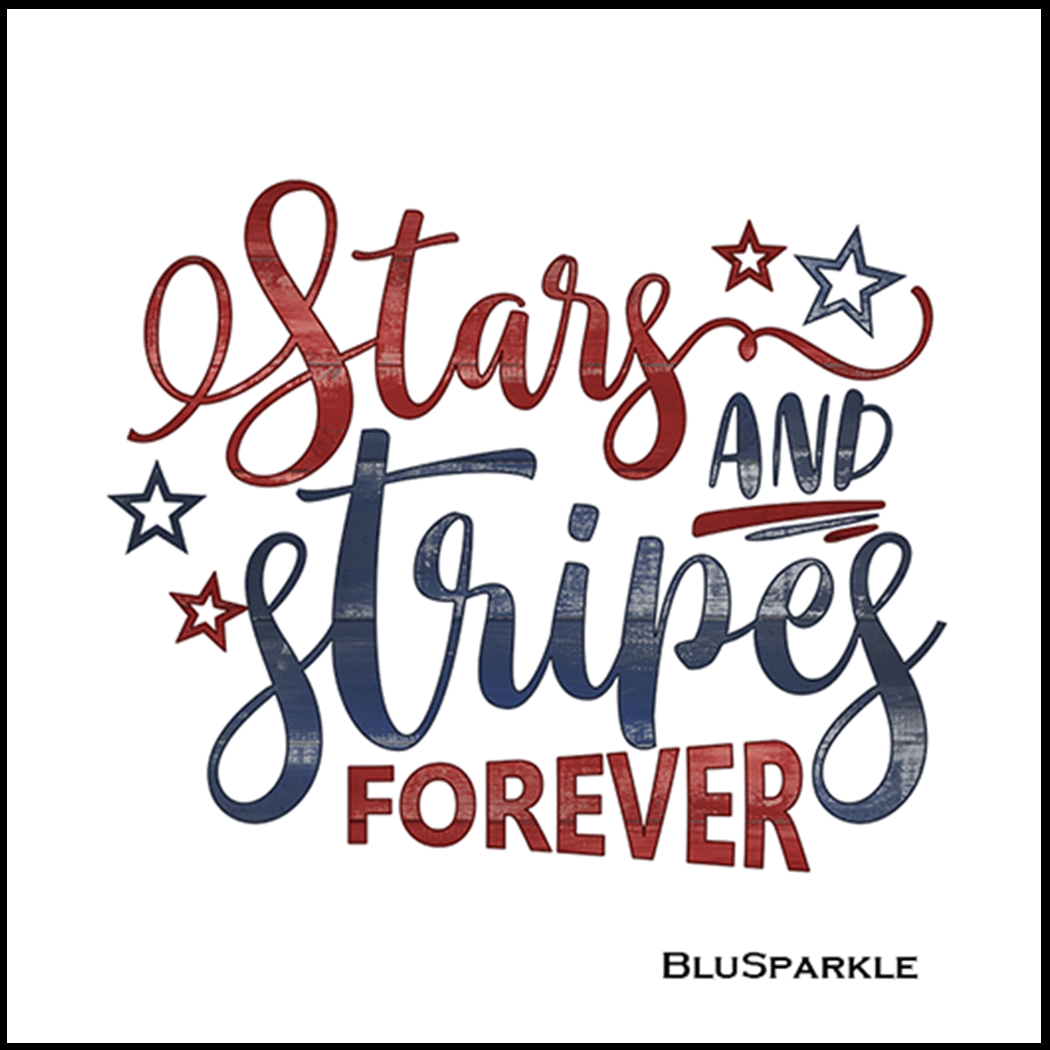 Stars and Stripes Forever 3.5" Square Wise Expression Magnet - BluSparkle