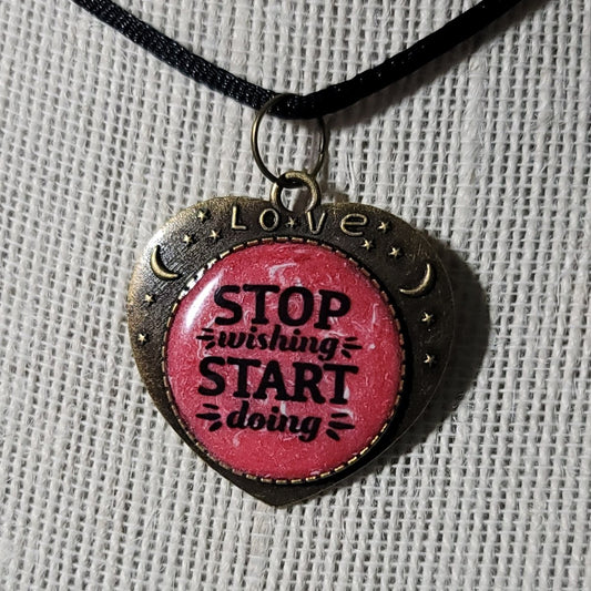 Stop Wishing, Start Doing Pendant Charm - BluSparkle