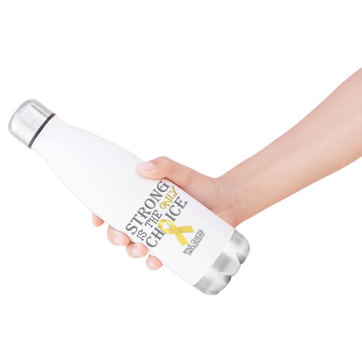 Strong is the Only Choice - Bone Cancer Awareness 20oz Insulated Water Bottle |x| - BluSparkle