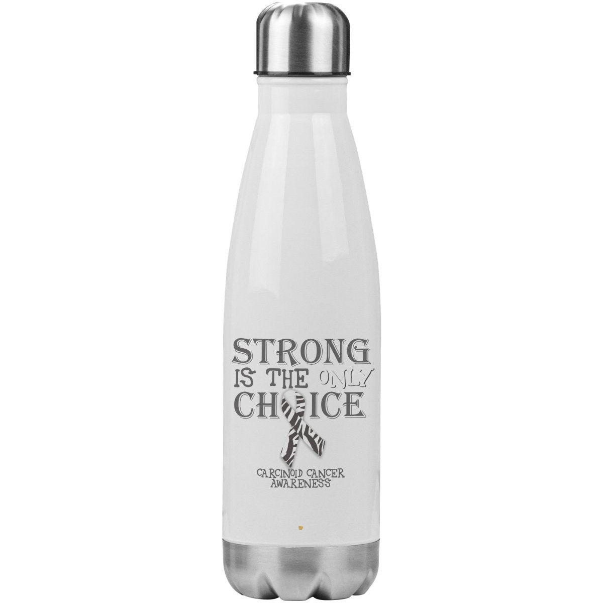 Strong is the Only Choice - Carcinoid Cancer Awareness 20oz Insulated Water Bottle - BluSparkle