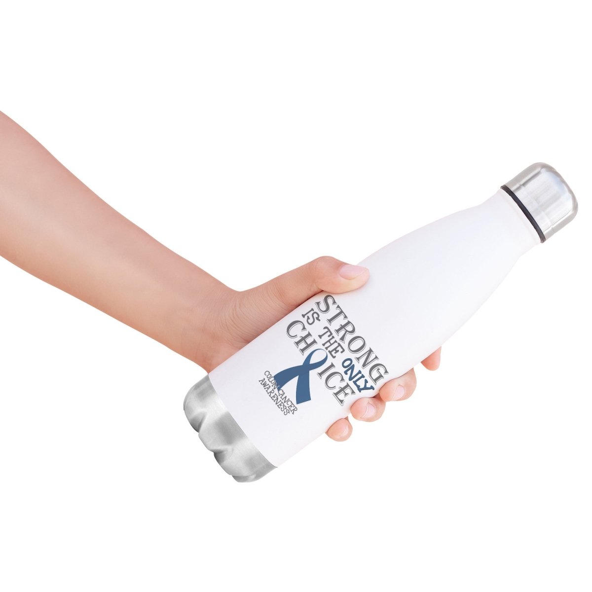 Strong is the Only Choice - Colon Cancer Awareness 20oz Insulated Water Bottle |x| - BluSparkle