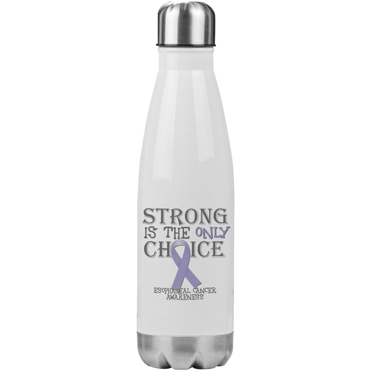 Strong is the Only Choice - Esophageal Cancer Awareness 20oz Insulated Water Bottle - BluSparkle