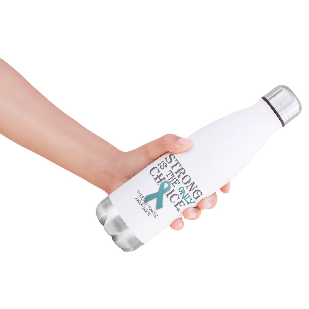 Strong is the Only Choice - Ovarian Cancer 20oz Insulated Water Bottle |x| - BluSparkle