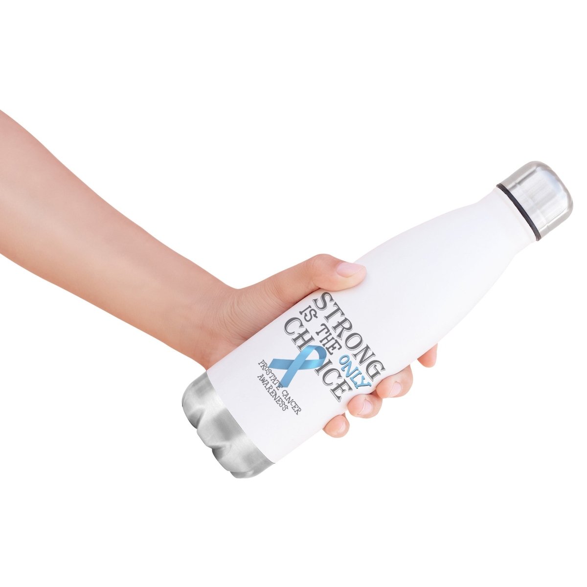 Strong is the Only Choice - Prostate Cancer Awareness 20oz Insulated Water Bottle |x| - BluSparkle