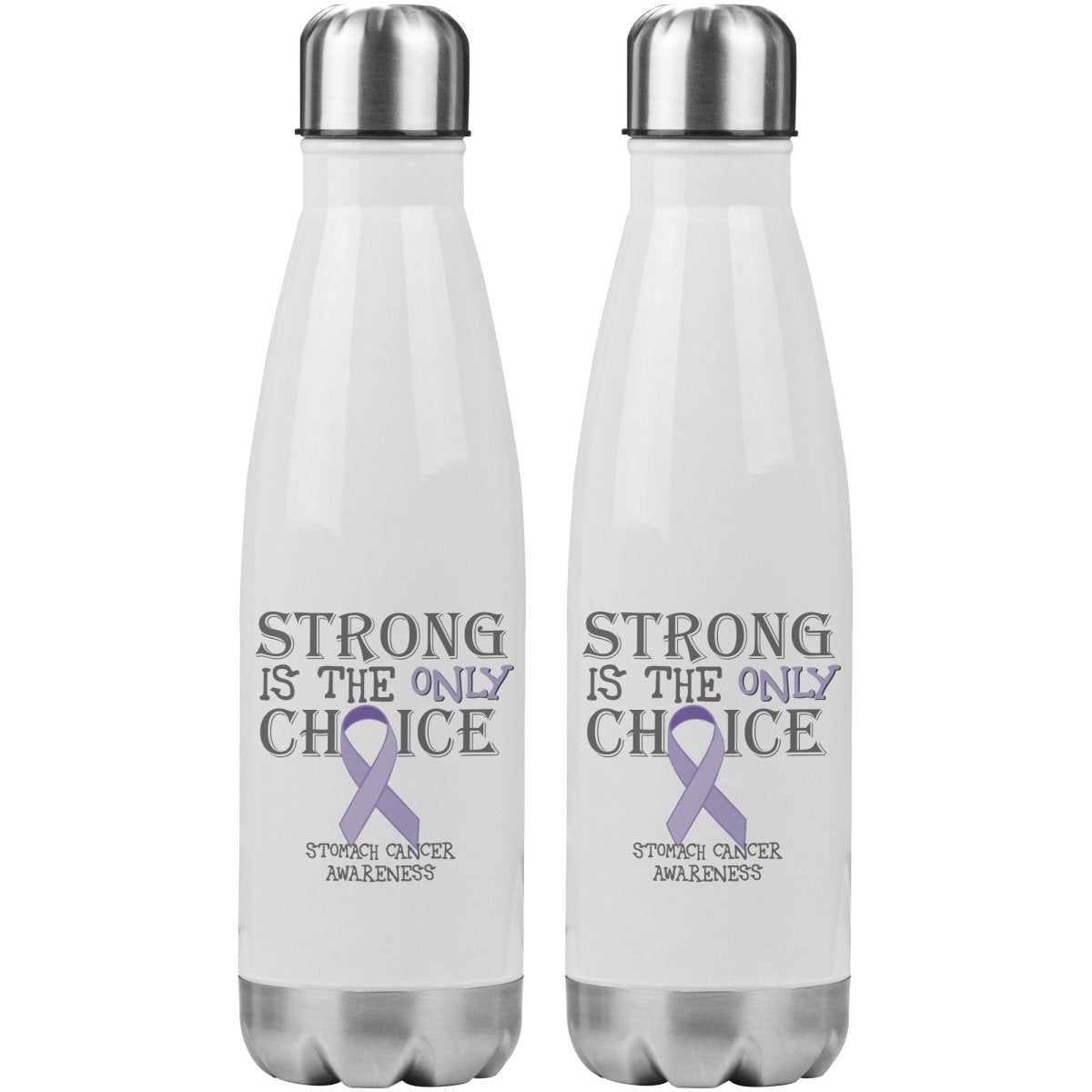 Strong is the Only Choice - Stomach Cancer Awareness 20oz Insulated Water Bottle - BluSparkle