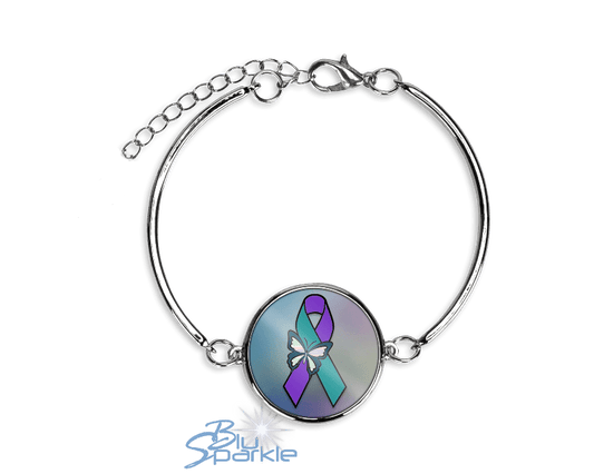 Suicide Awareness Butterfly Ribbon - Bracelets - BluSparkle