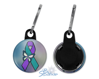 Suicide Awareness Butterfly Ribbon - Key Chains - BluSparkle