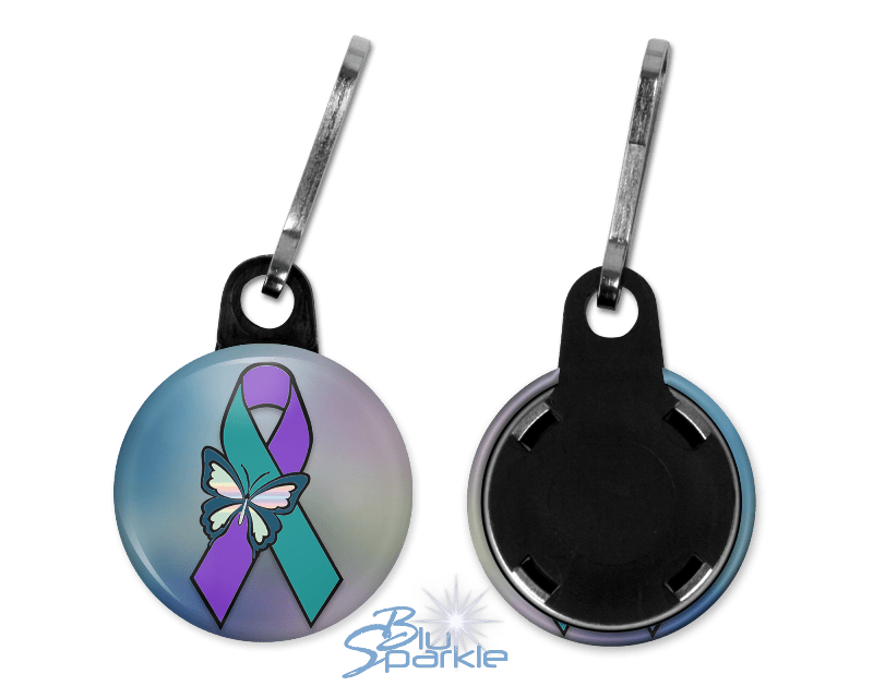 Suicide Awareness Butterfly Ribbon - Key Chains - BluSparkle