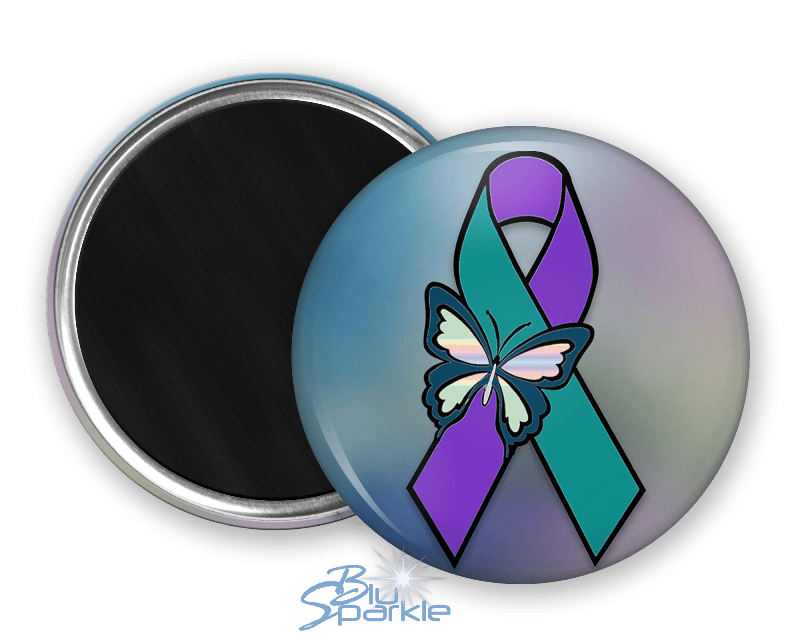 Suicide Awareness Butterfly Ribbon - Magnets - BluSparkle