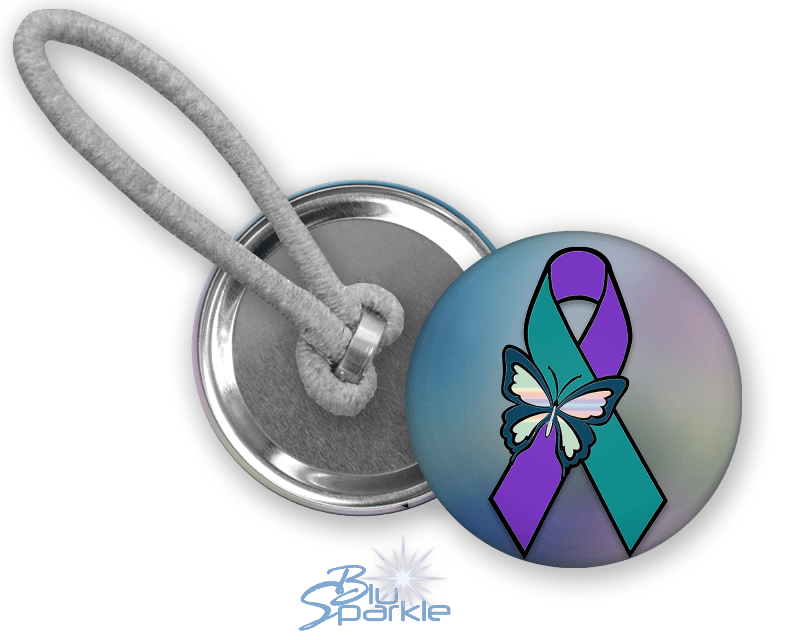 Suicide Awareness Butterfly Ribbon - Ponytail Holders - BluSparkle