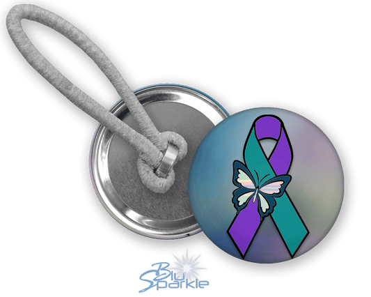 Suicide Awareness Butterfly Ribbon - Ponytail Holders - BluSparkle