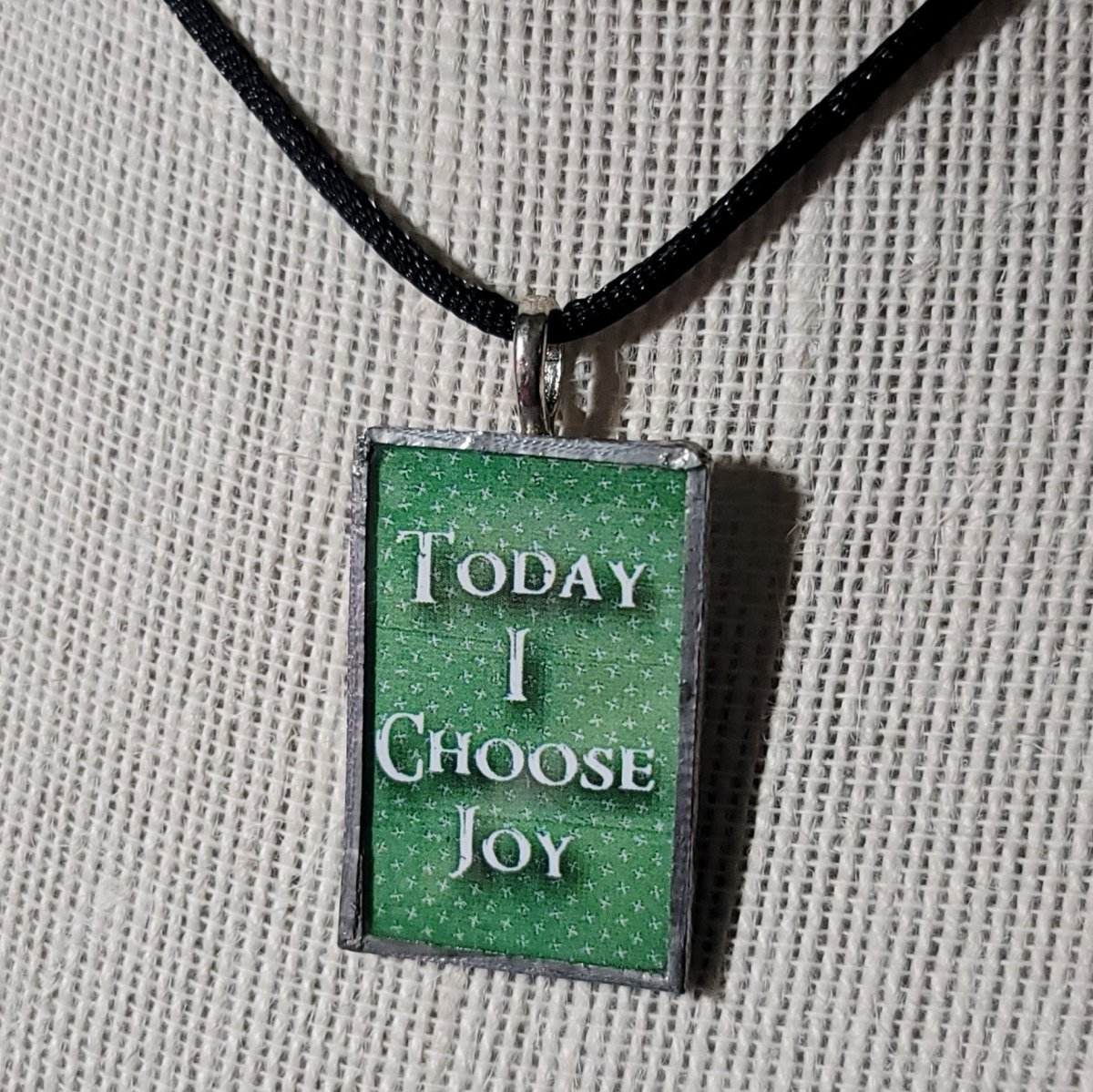 Today I Choose Joy Handmade Stained - Glass Pendant - BluSparkle