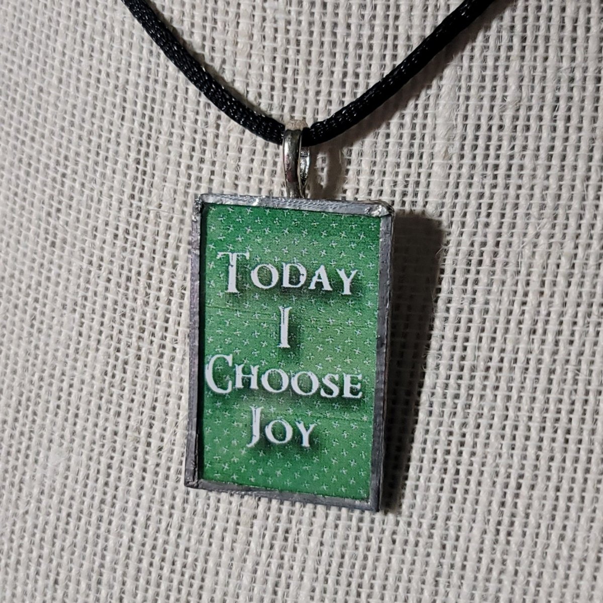 Today I Choose Joy Handmade Stained - Glass Pendant - BluSparkle