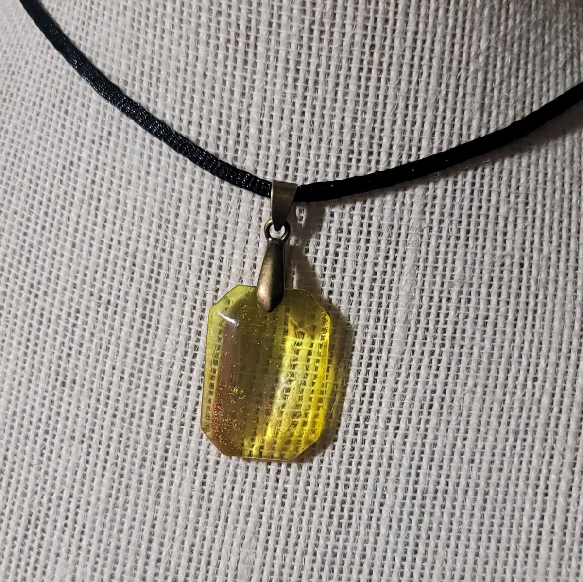 Yellow Sparkle Gem Pendant Charm - BluSparkle