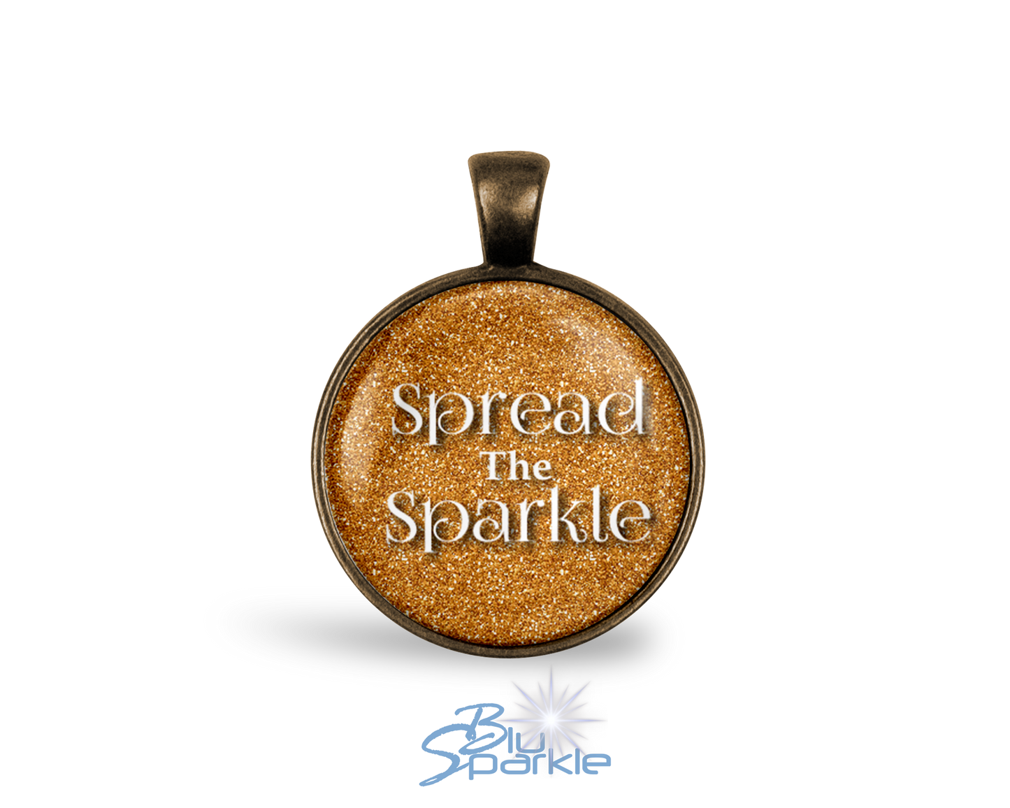 Bronze "Spread The Sparkle" Round Pendants