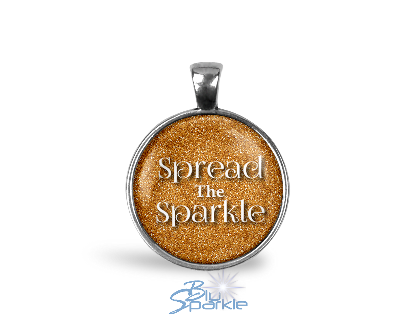 Silver "Spread The Sparkle" Round Pendants
