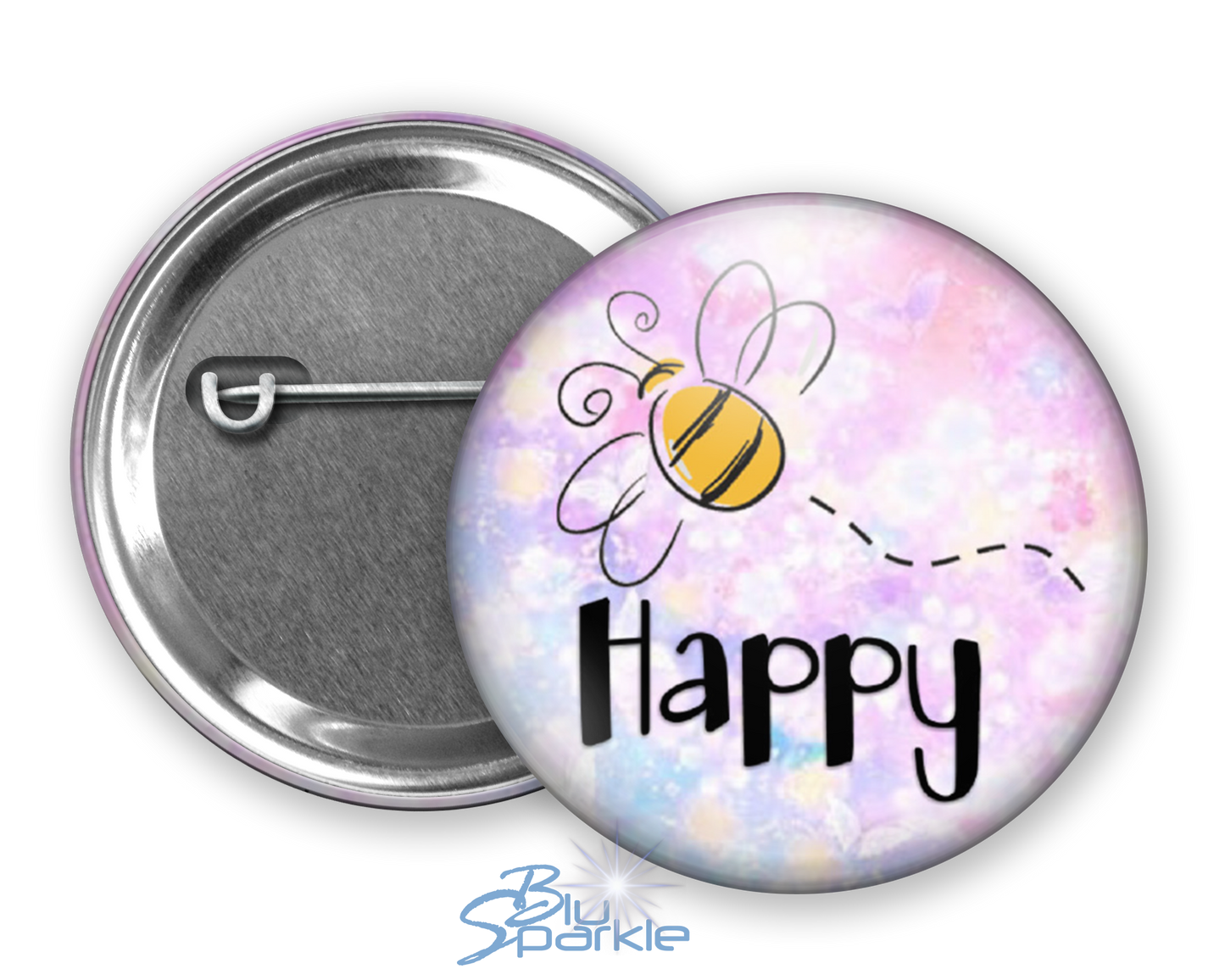 Bee Happy - Pinback Buttons