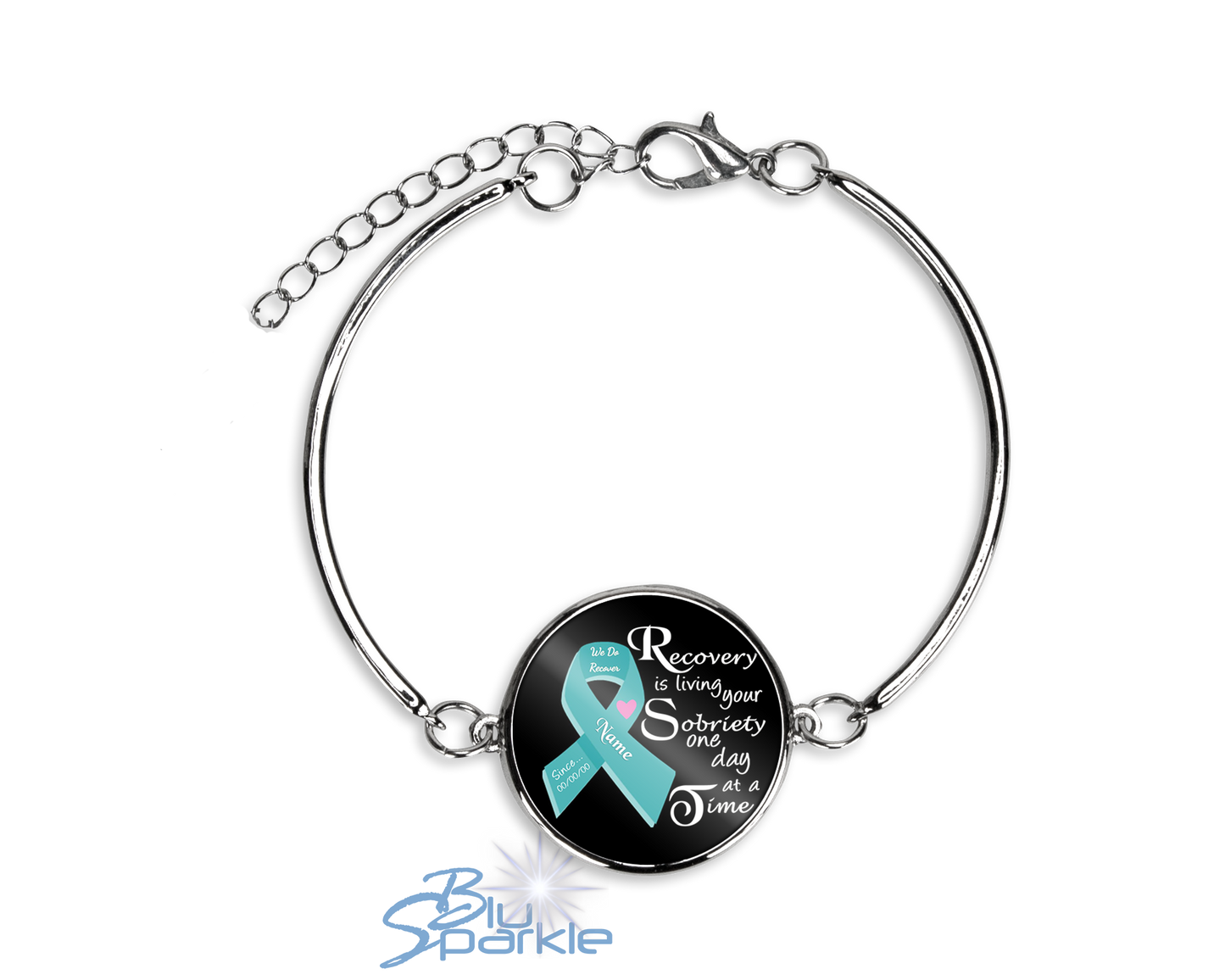 Personalized "Recovery is Living Your Sobriety One Day at a Time" Bracelets