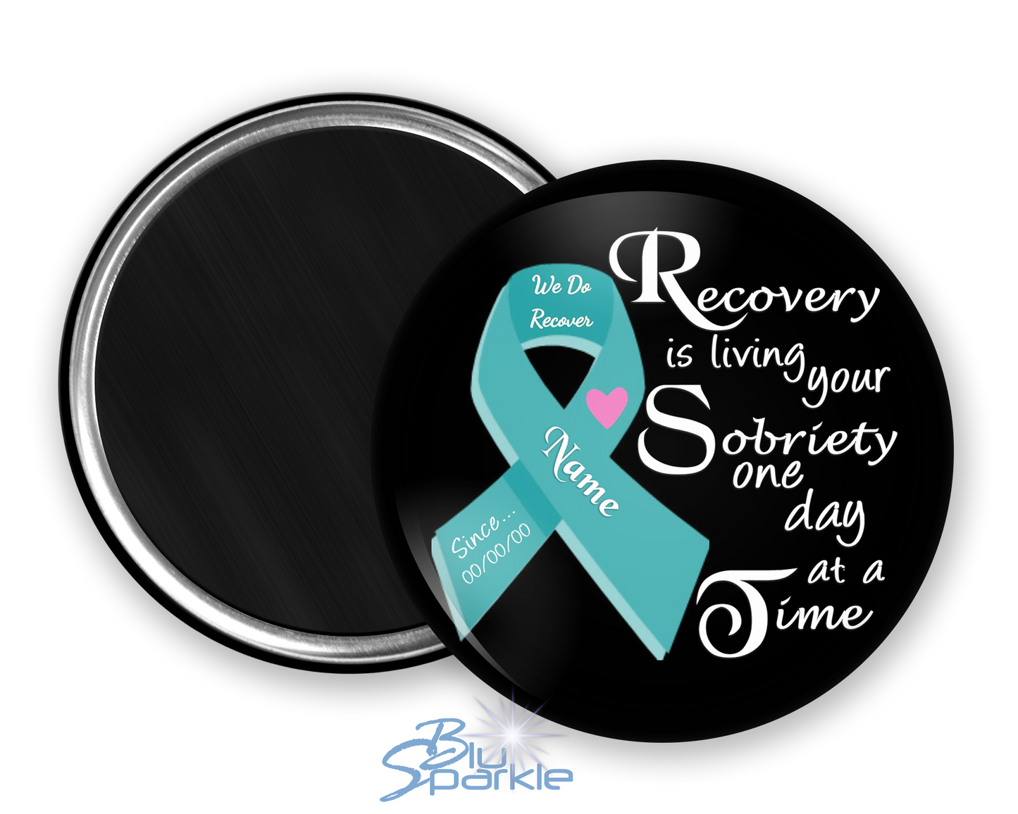 Personalized "Recovery is Living Your Sobriety One Day at a Time" Magnets