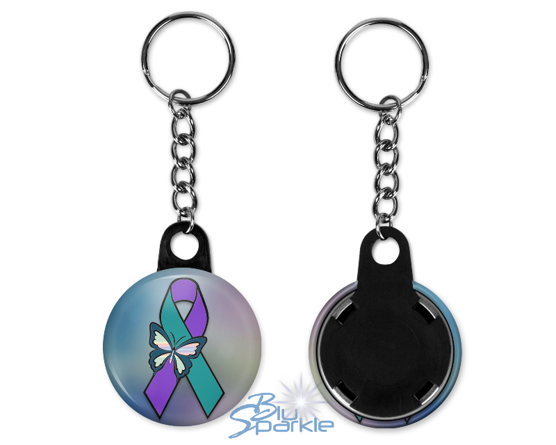 Suicide Awareness Butterfly Ribbon - Key Chains