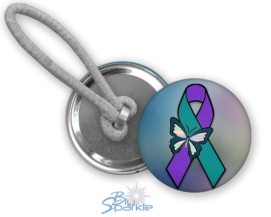 Suicide Awareness Butterfly Ribbon - Ponytail Holders
