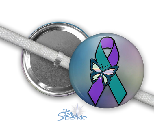 Suicide Awareness Butterfly Ribbon - Shoelace Charms