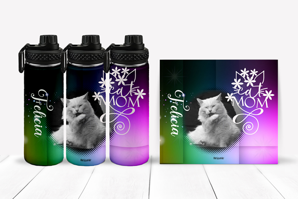 Personalized Cat Mom Tumblers and Water Bottles