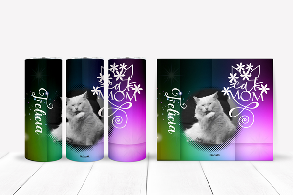 Personalized Cat Mom Tumblers and Water Bottles