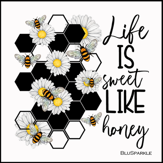 Life is Sweet Like Honey 3.5" Square Wise Expression Magnet