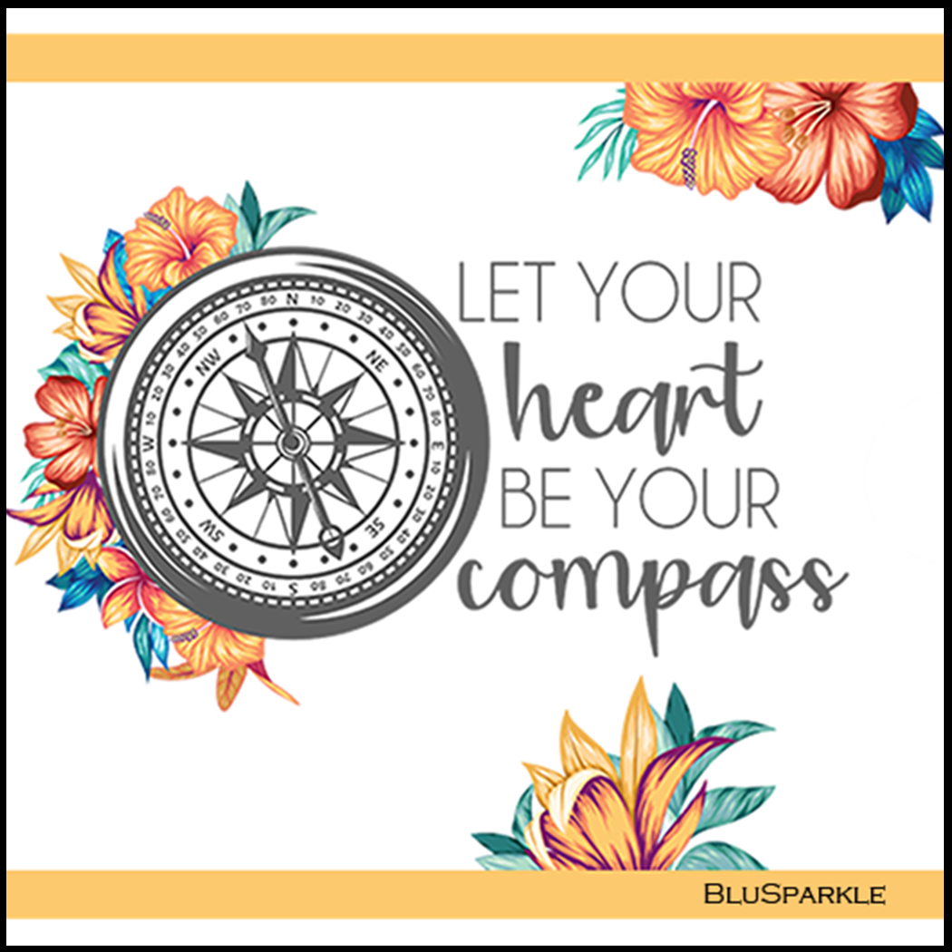 Let Your Heart Be Your Compass 3.5" Square Wise Expression Magnet