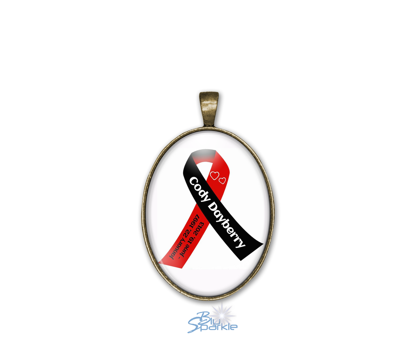 Awareness Ribbon - Personalized Oval Pendants