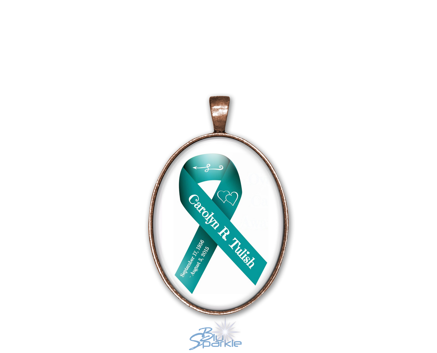 Awareness Ribbon - Personalized Oval Pendants