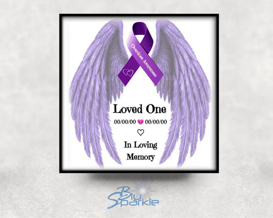 Personalized Overdose Awareness Ribbon 6"x6" Magnet, Sticker or Clear Sticker