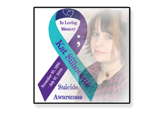 Personalized Photo & Suicide Awareness Ribbon 6"x6" Magnet, Sticker or Clear Sticker