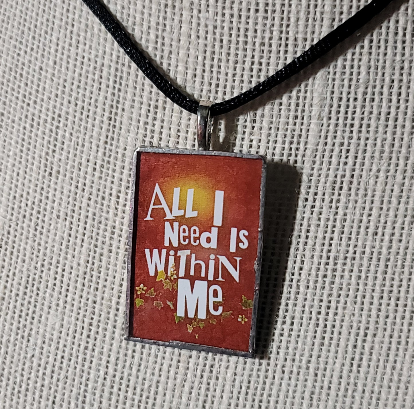All I Need Is Within Me Handmade Stained-Glass Pendant