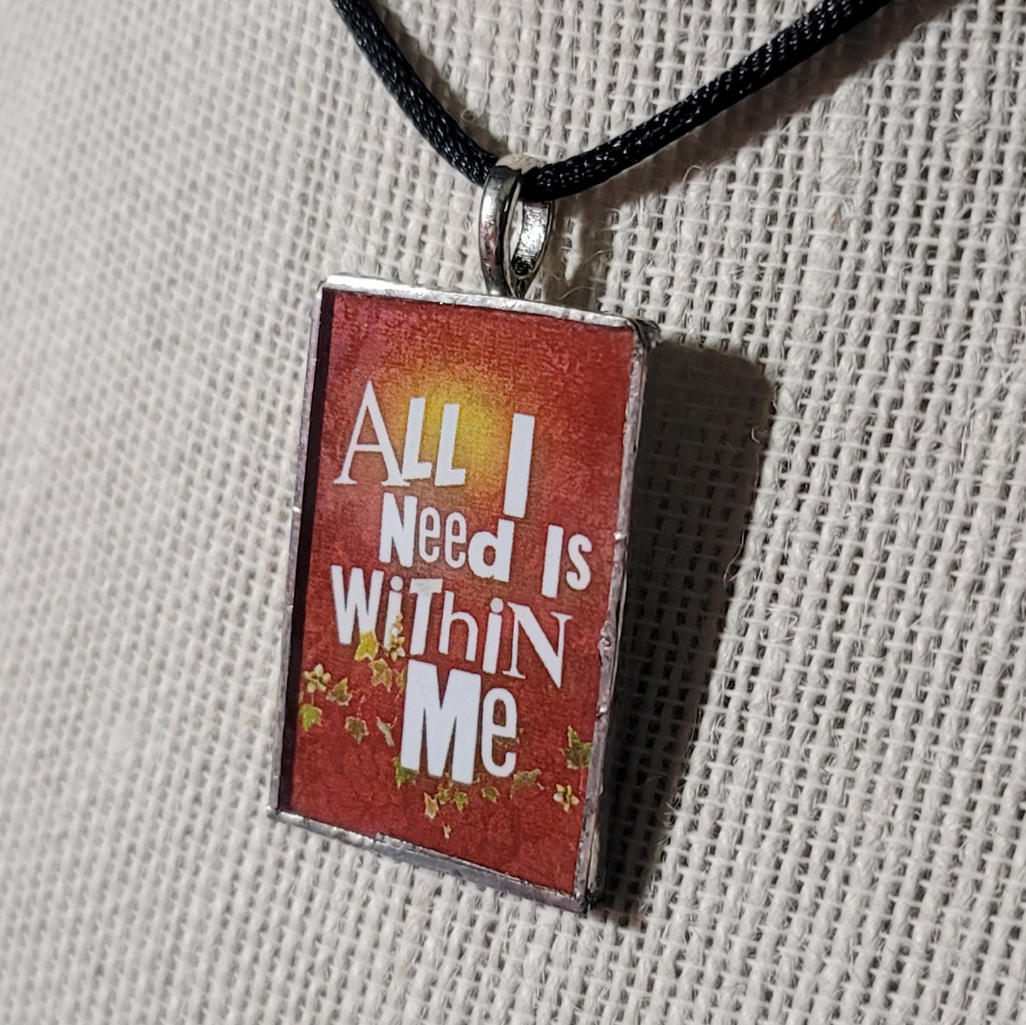 All I Need Is Within Me Handmade Stained-Glass Pendant